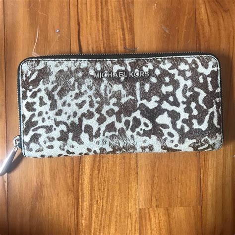 cow print michael kors wallet|leopard print calf hair wallet.